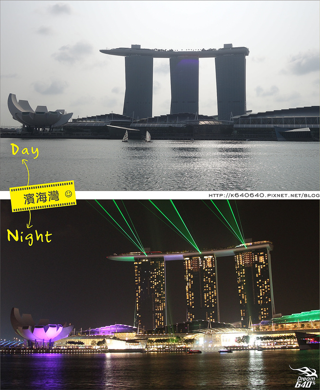 新加坡日夜對照-濱海灣