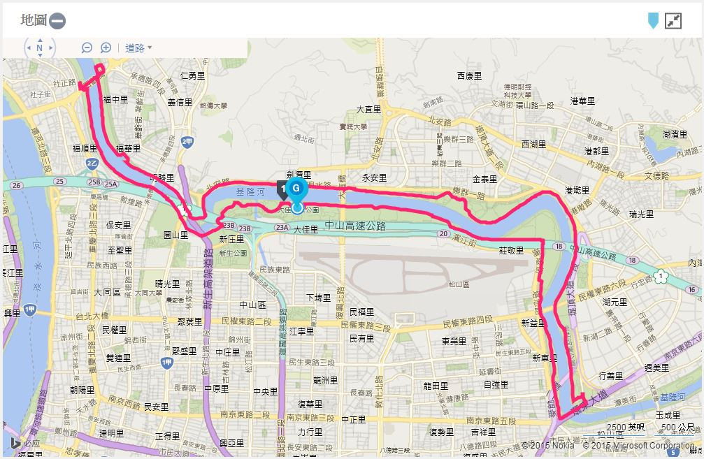 台北星光馬拉松-地圖